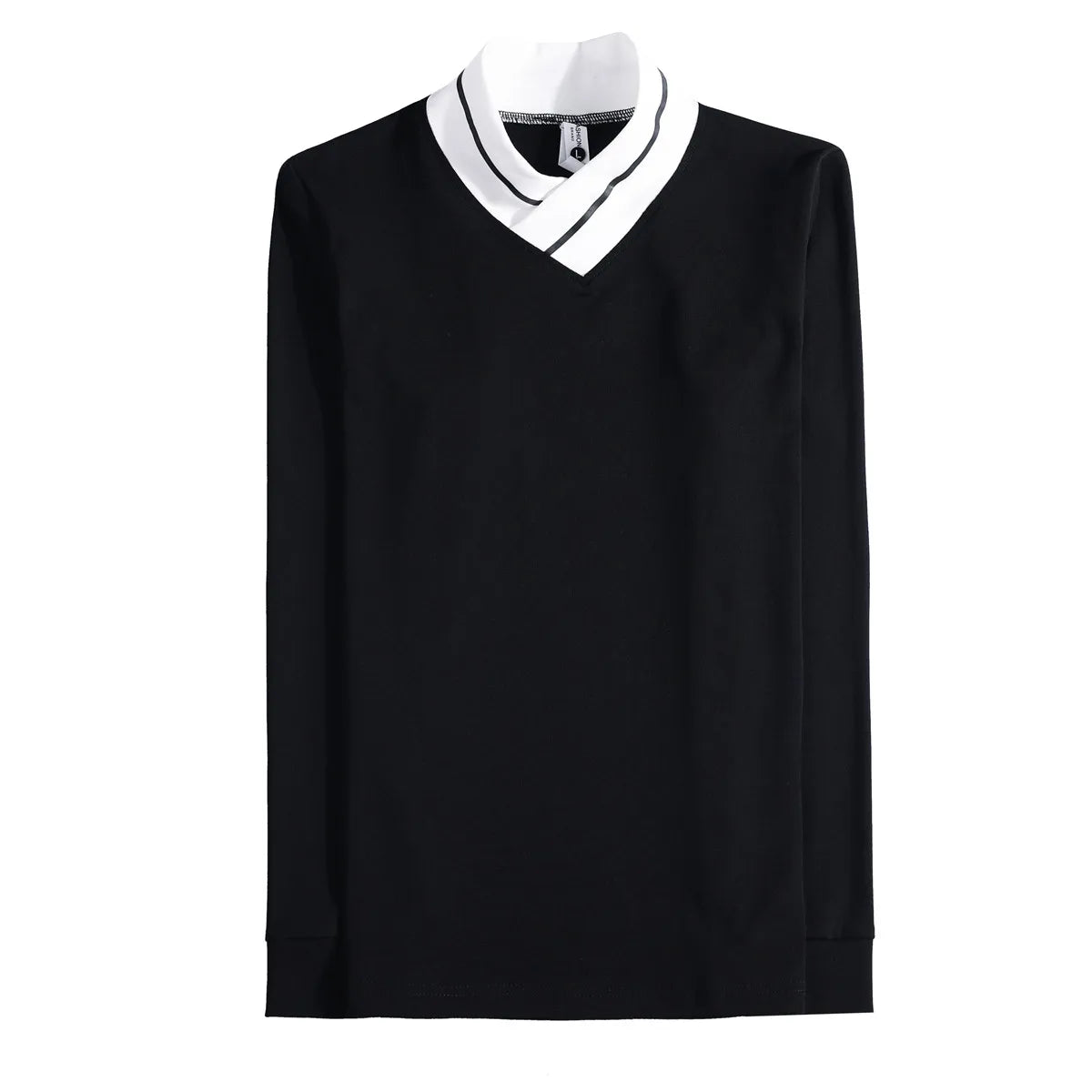 V-Neck Slim-Fit Long Sleeve T-Shirt