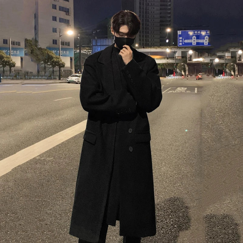 Irregular Woolen Fake Two Pieces Coat