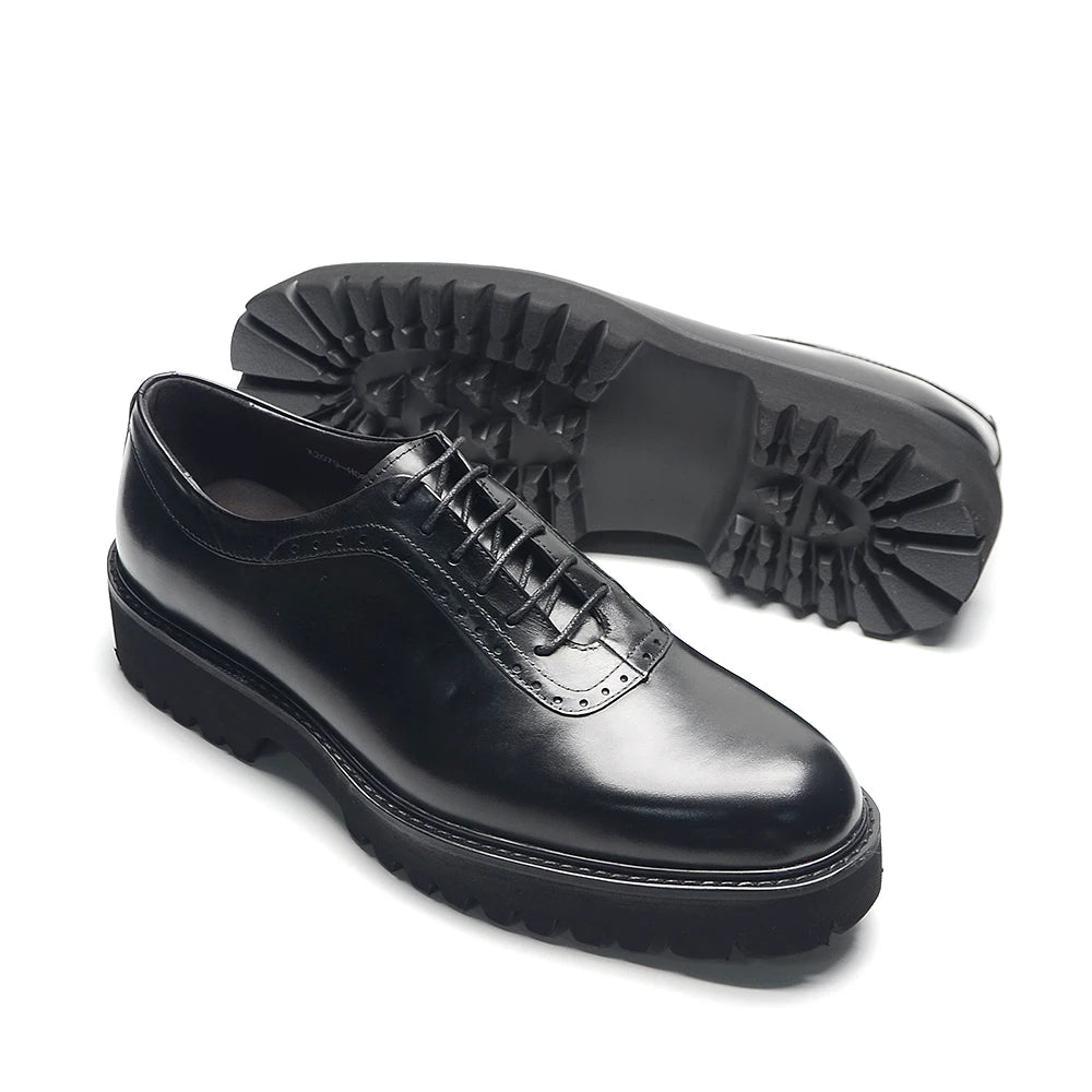 Genuine Leather Height Increasing Oxford Shoes