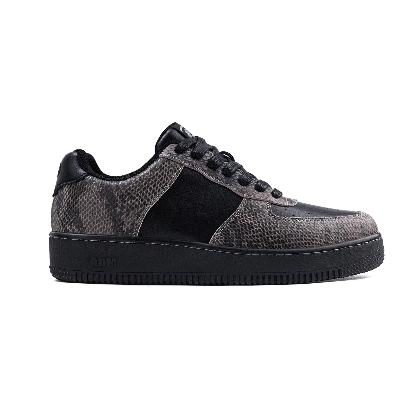 Black Snakeskin Thick-Soled Sneakers