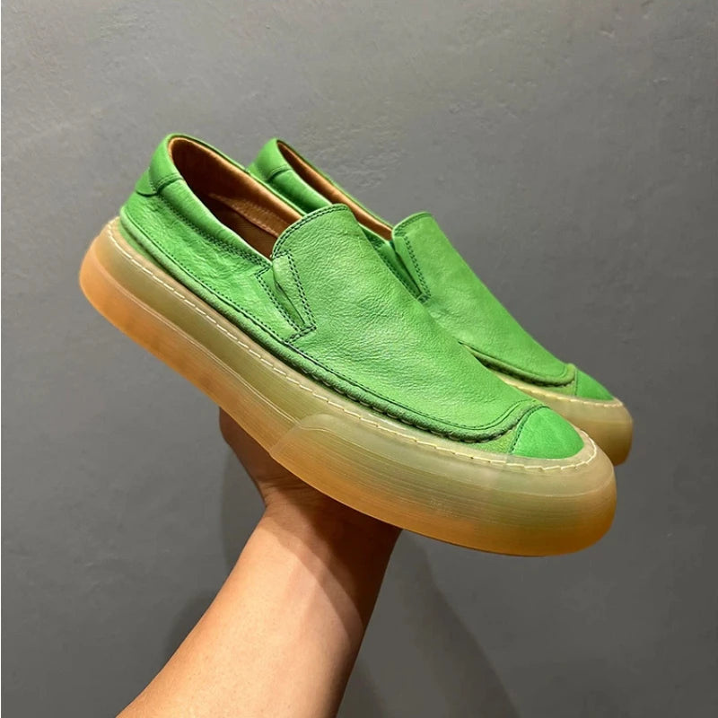 Solid Top Grain Leather Loafers