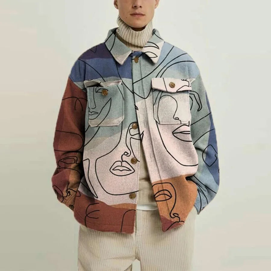 Casual Printed Pattern Men's Jacket