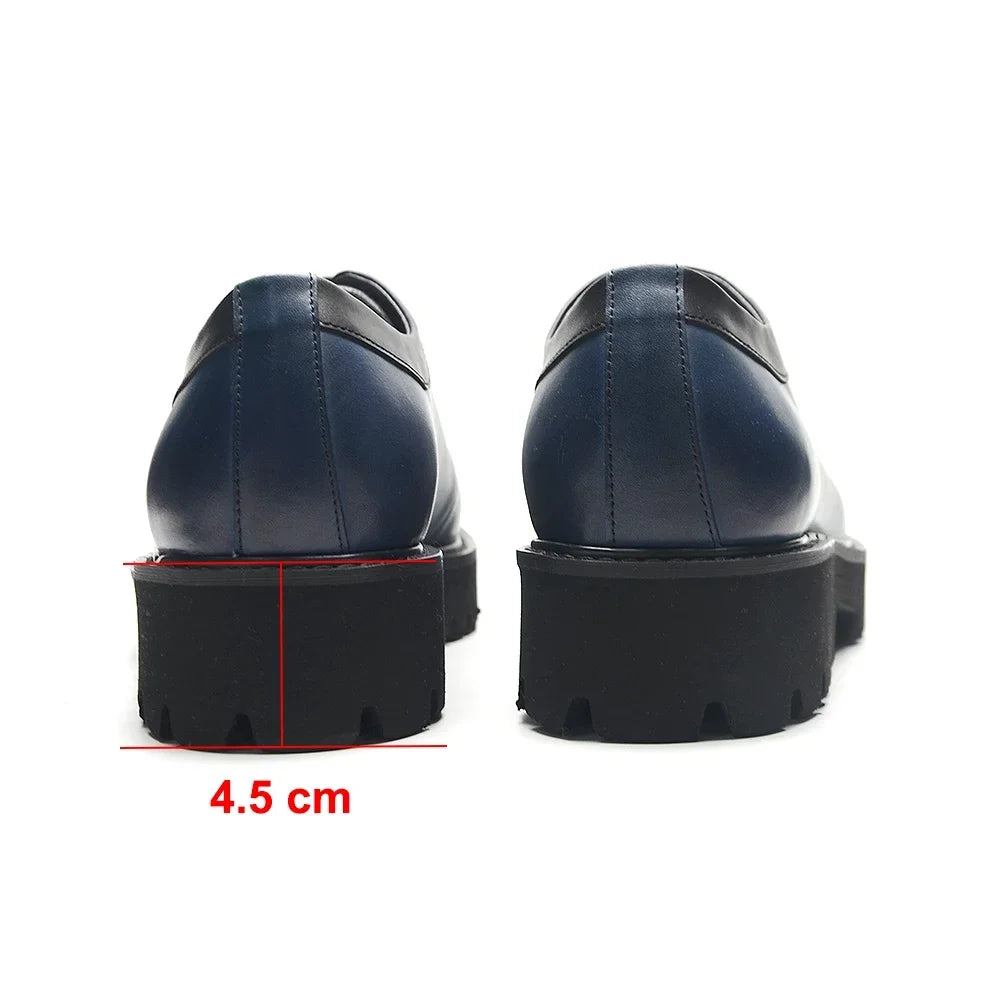 Genuine Leather Height Increasing Oxford Shoes