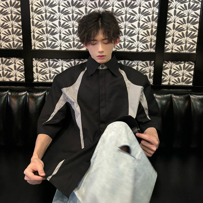 Fashion Patchwork Short Sleeve Shirt