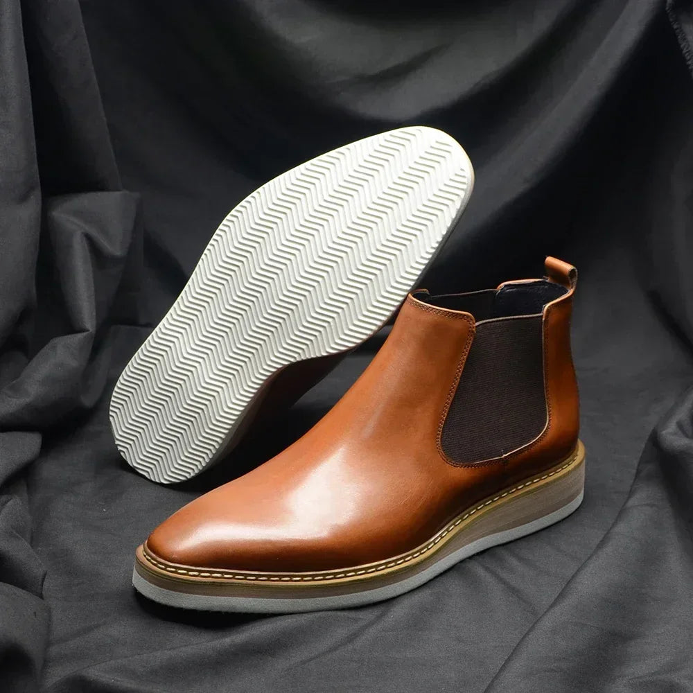 Slip-On Genuine Leather Men's Chelsea Boots