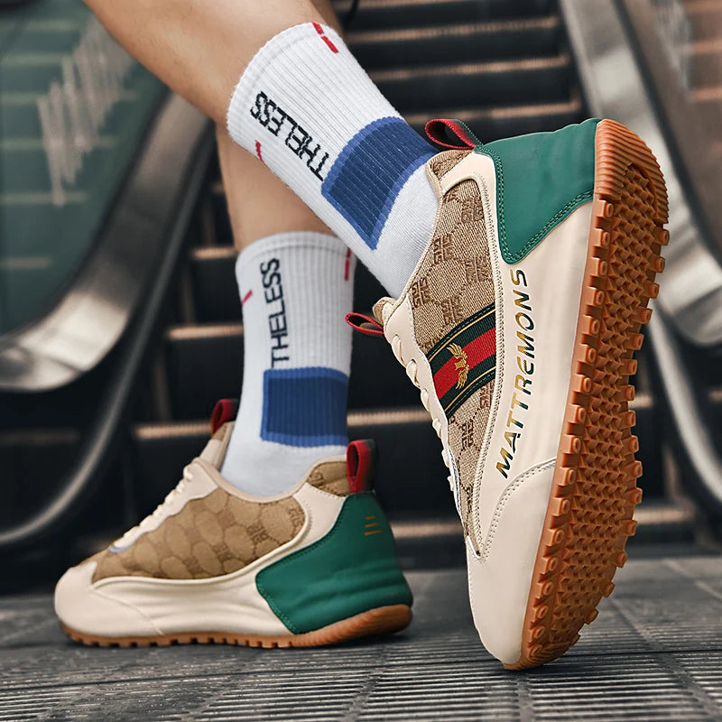 Geometric Pattern Height Increasing Sneakers