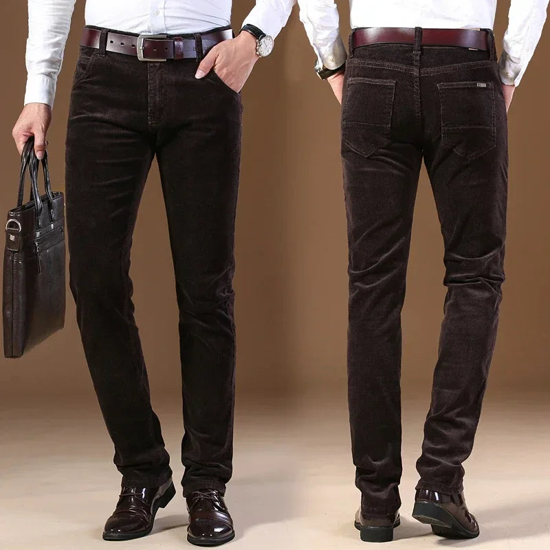Solid Corduroy Casual Fit Trousers