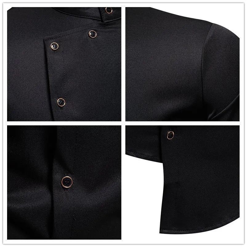 Irregular Crop Long Stand Collar Shirt