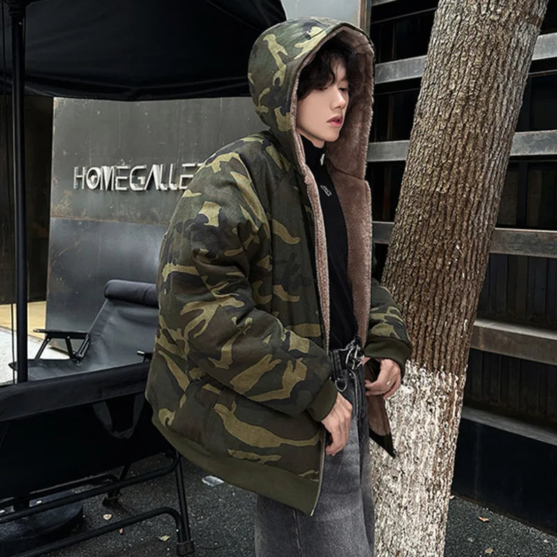 Camouflage Padded Zipper Loose Jacket