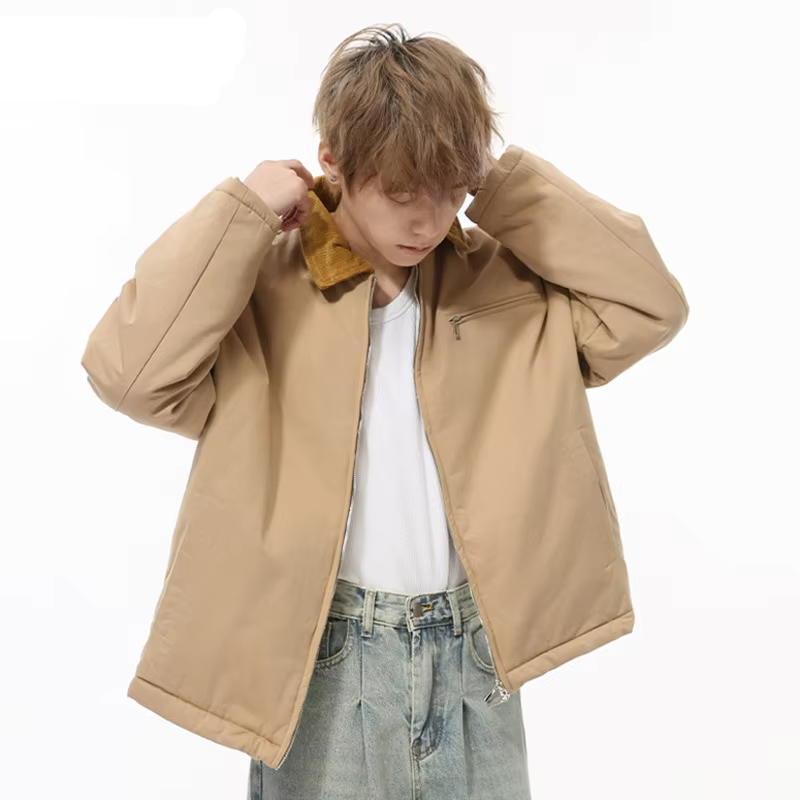 Vintage Padded Patchwork Zipper Loose Jacket