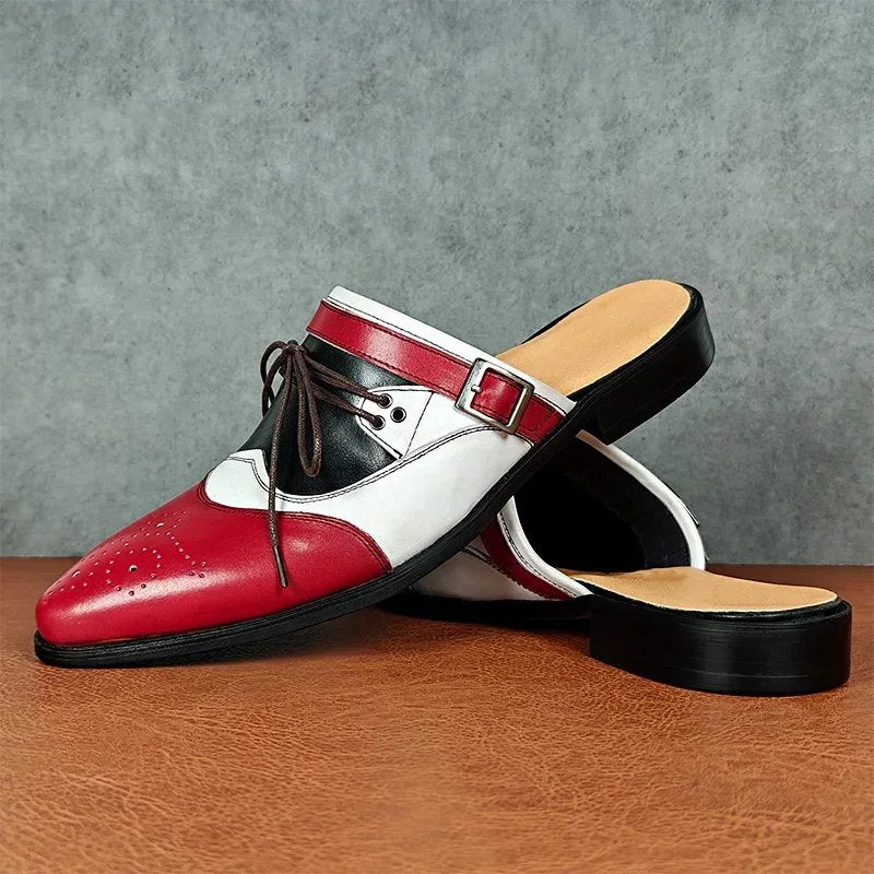 Mixed Colors Genuine Leather Mules Shoes