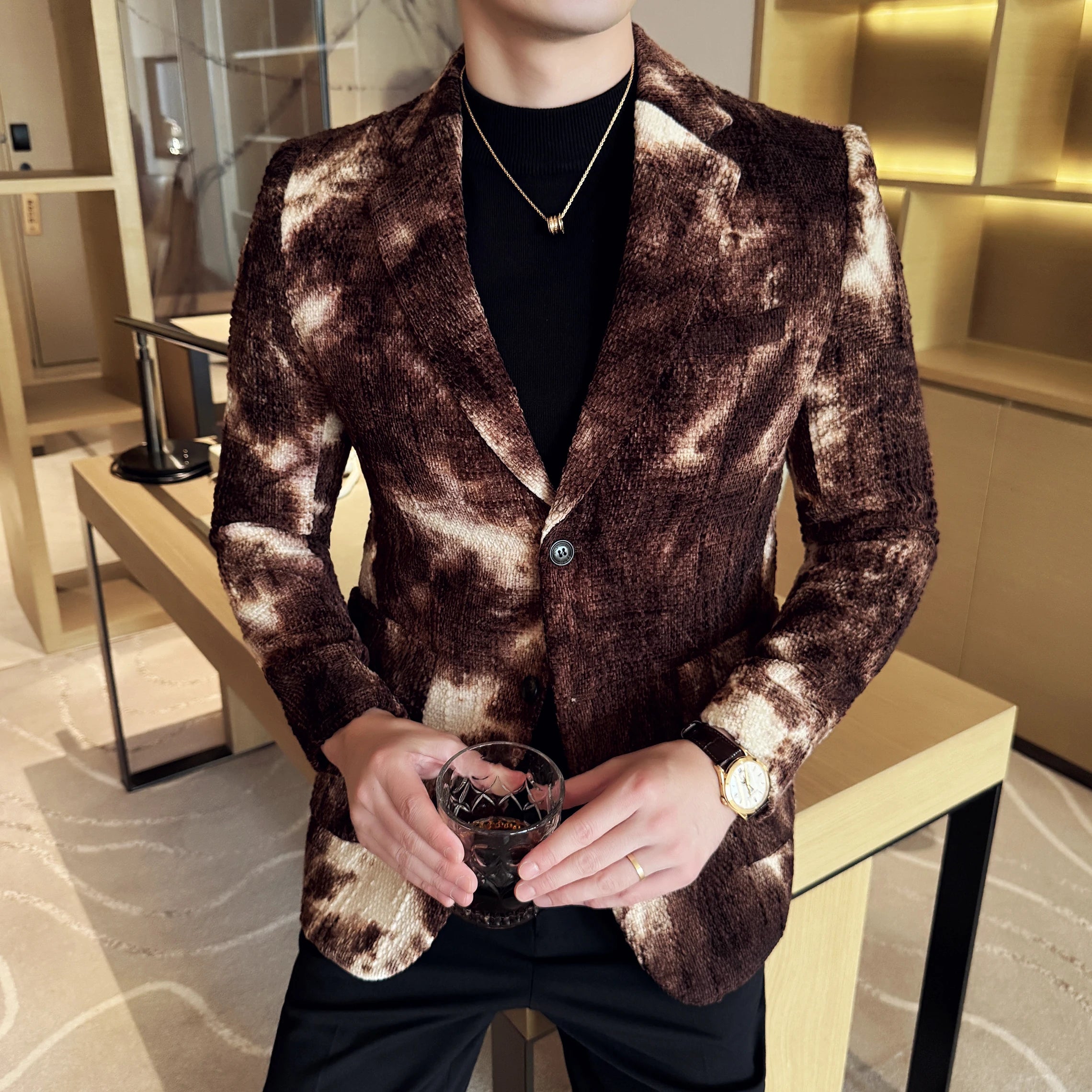 Tie Dye Chenille Men's Blazer