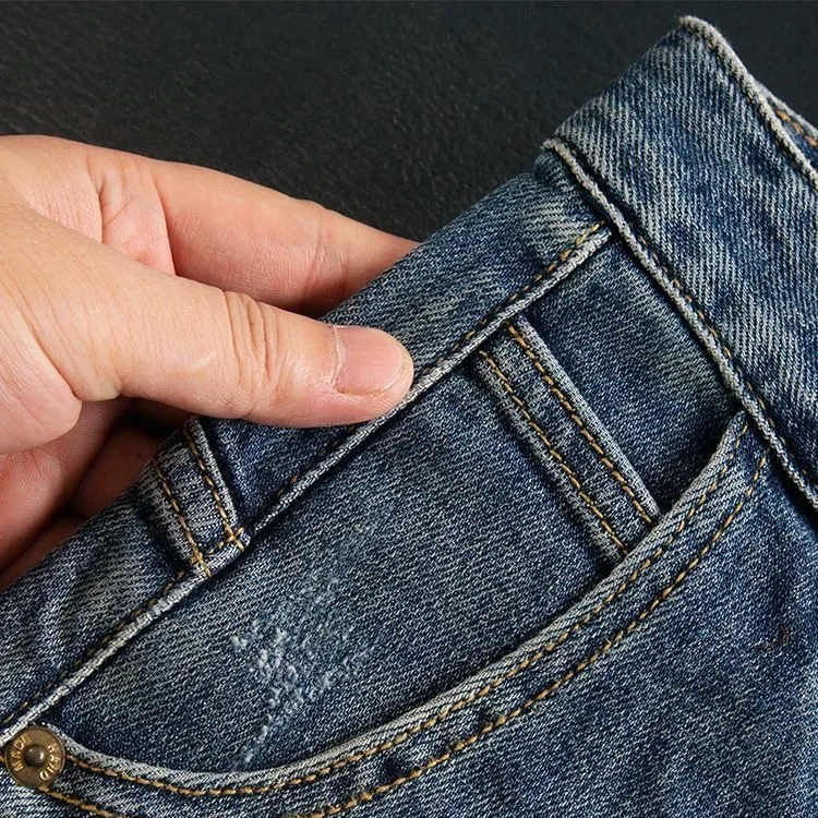 Crossline Geometry Patchwork Jeans