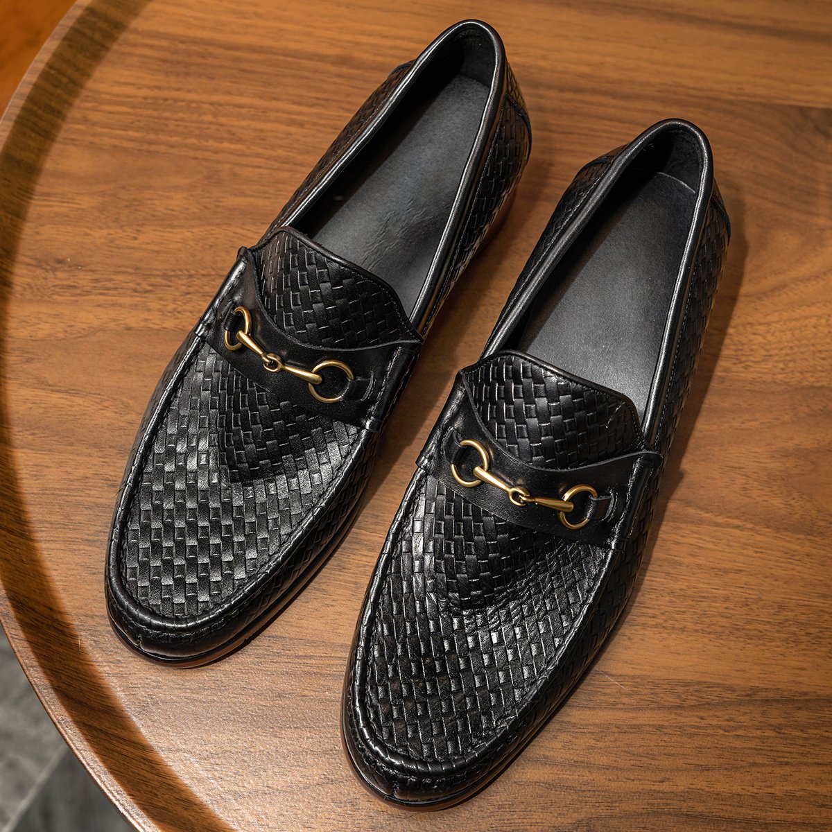 Handwoven Leather Horsebit Loafers