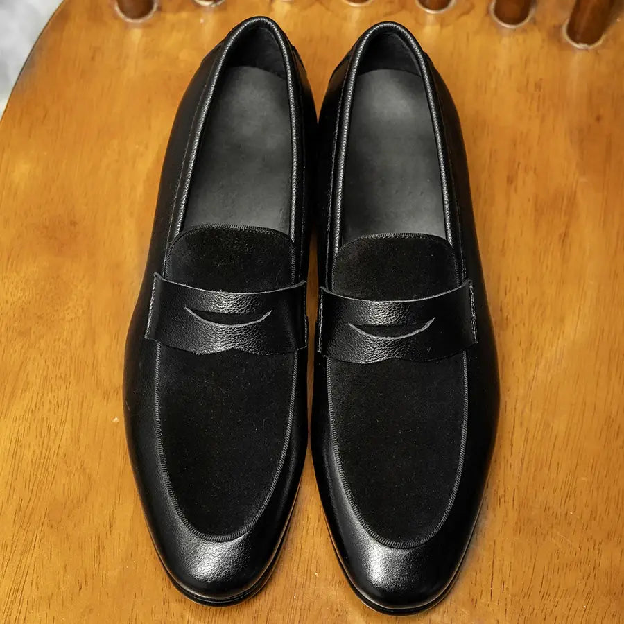 Luxury Black Suede Men Loafers