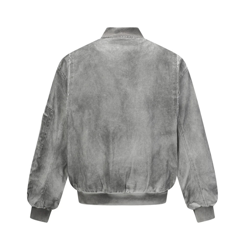 Retro Distressed Color Cargo Jacket