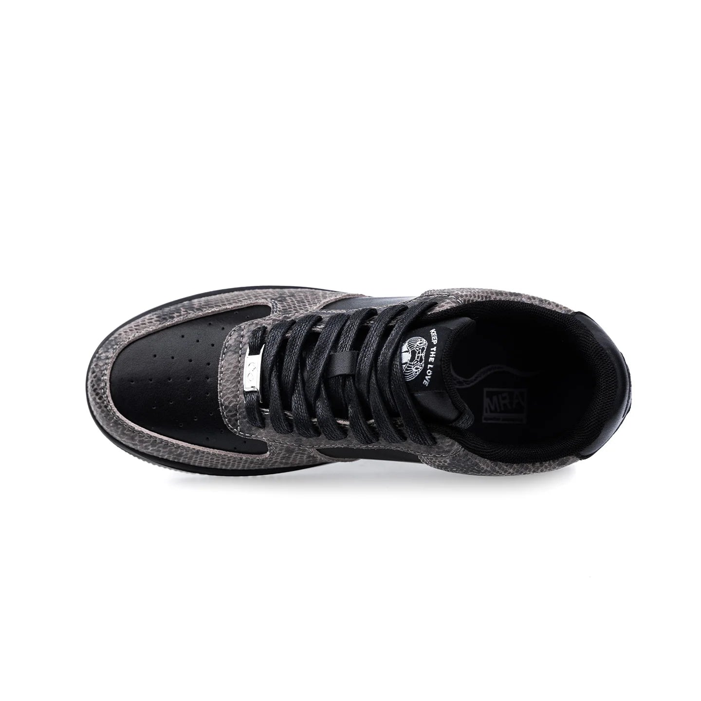 Black Snakeskin Thick-Soled Sneakers