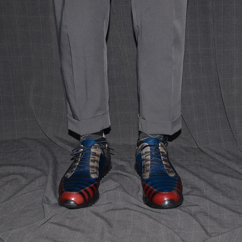 Crocodile Print Casual Genuine Leather Shoes