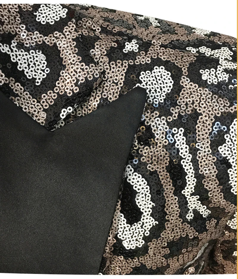 Leopard Sequins Luxury Men Blazer