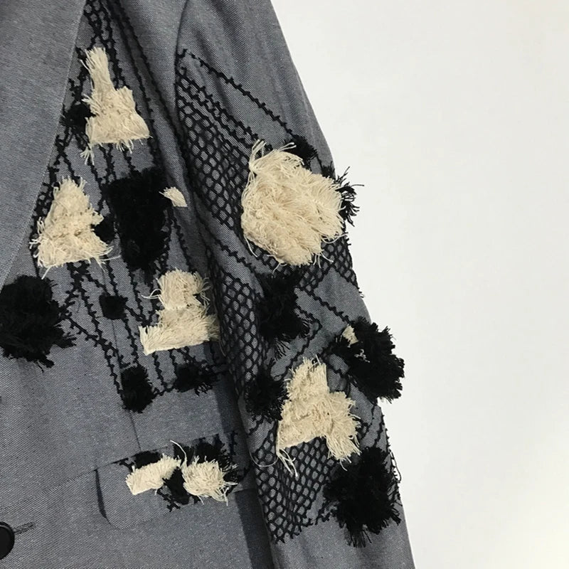 Patchwork Texture Design Niche Men's Blazer