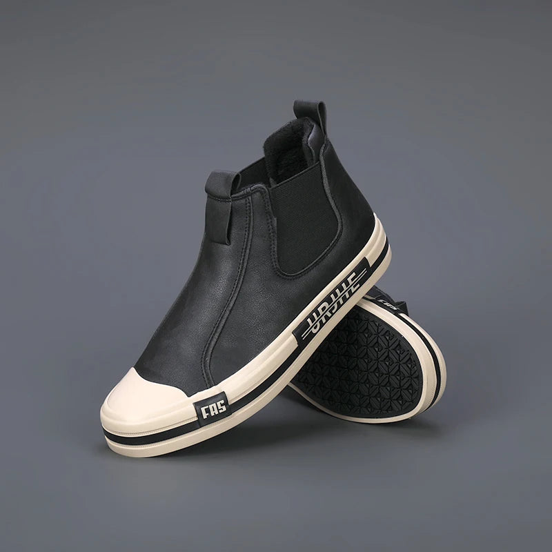 Fur Lining Solid Flat Ankle Boots