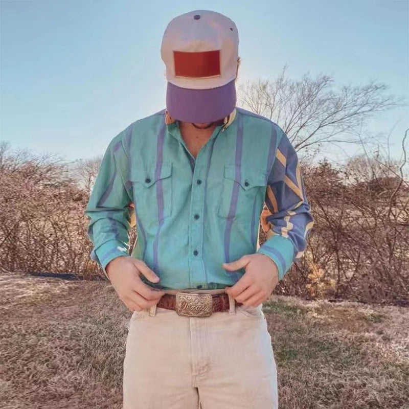 Vintage Contrast Striped Shirt