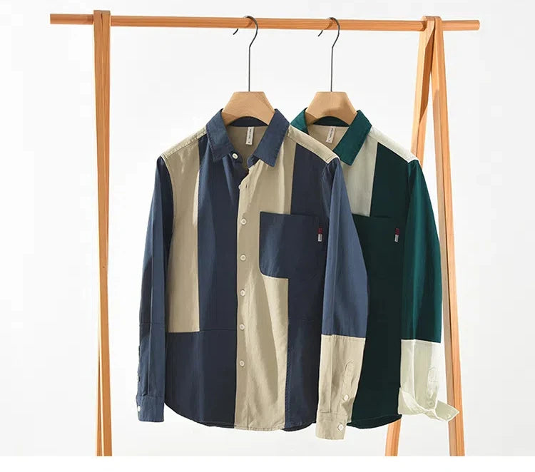 Casual Streetwear Color Block Shirt