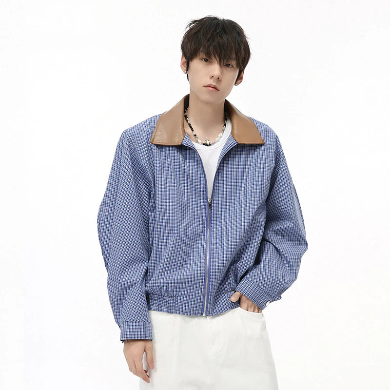 Vintage Patchwork Blue Plaid Jacket