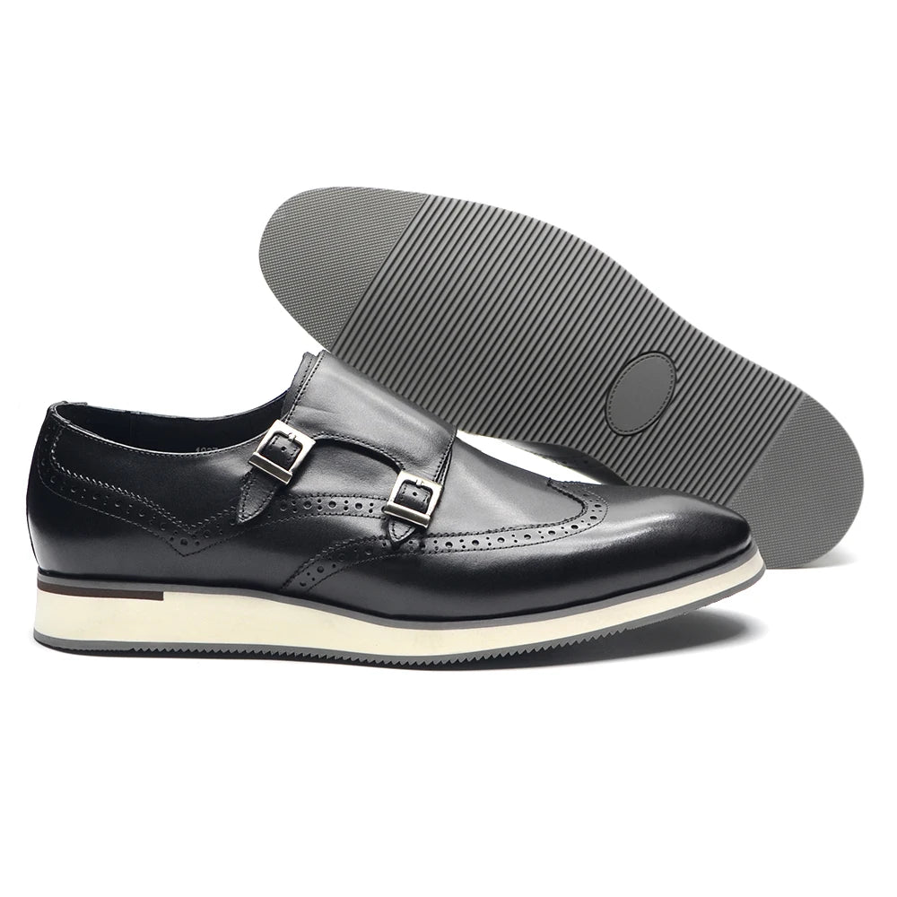 Double Buckle Monk Strap Shoes