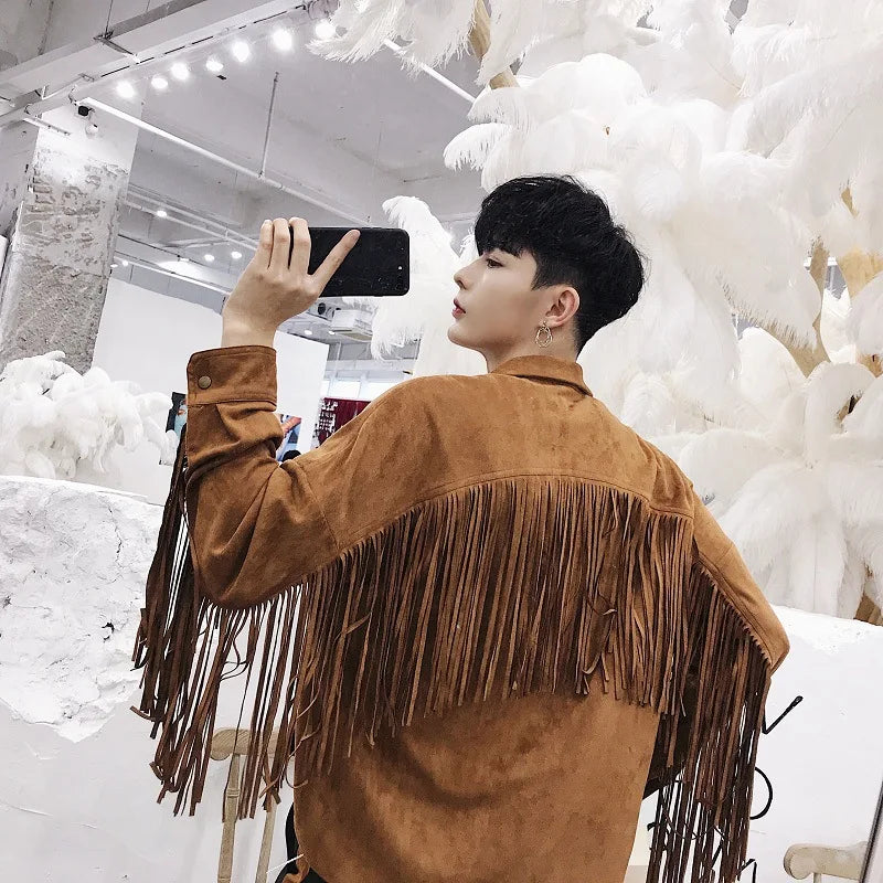 Fringed Long Sleeve Single Breasted Shirt
