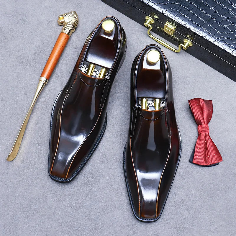Premium Glossy Leather Slip-On Shoes