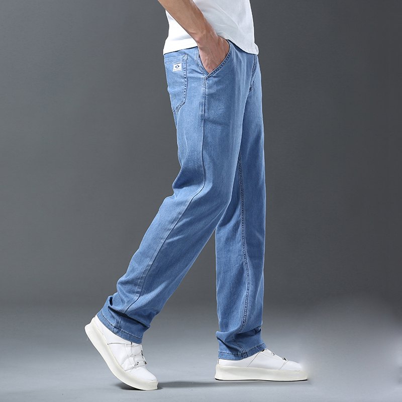 Lyocell Ice Silk Straight Denim Jeans