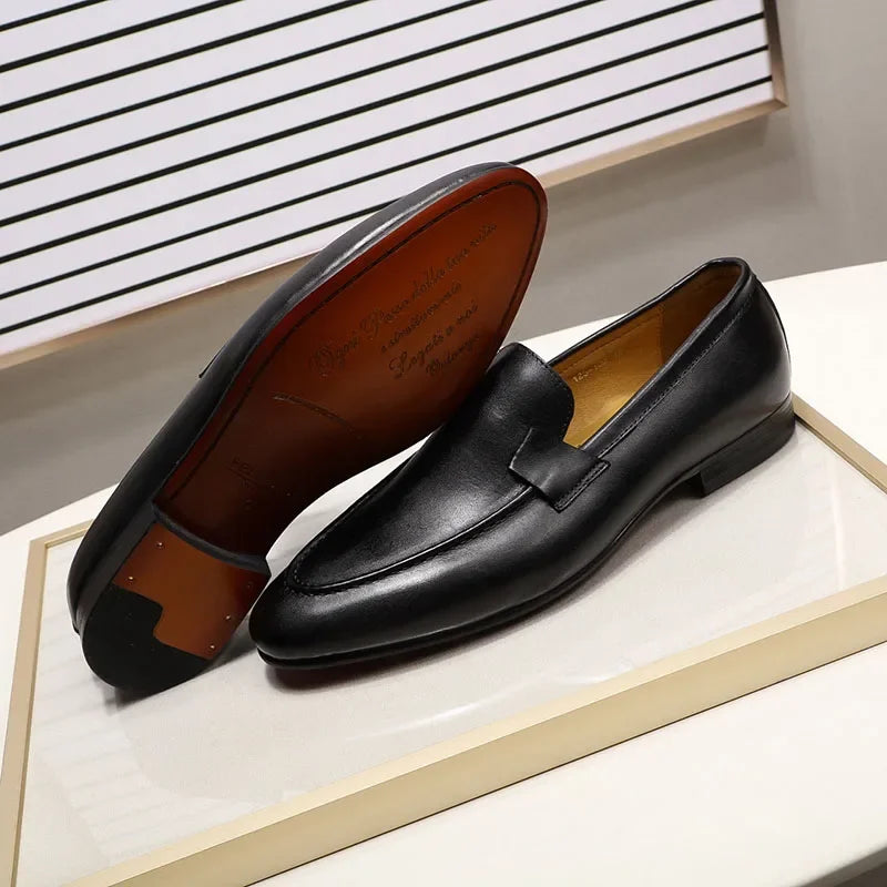 Almond Toe Solid Classic Loafers