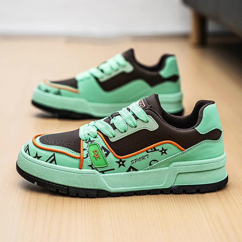 Geometric Chunky Man's Vulcanized Sneakers