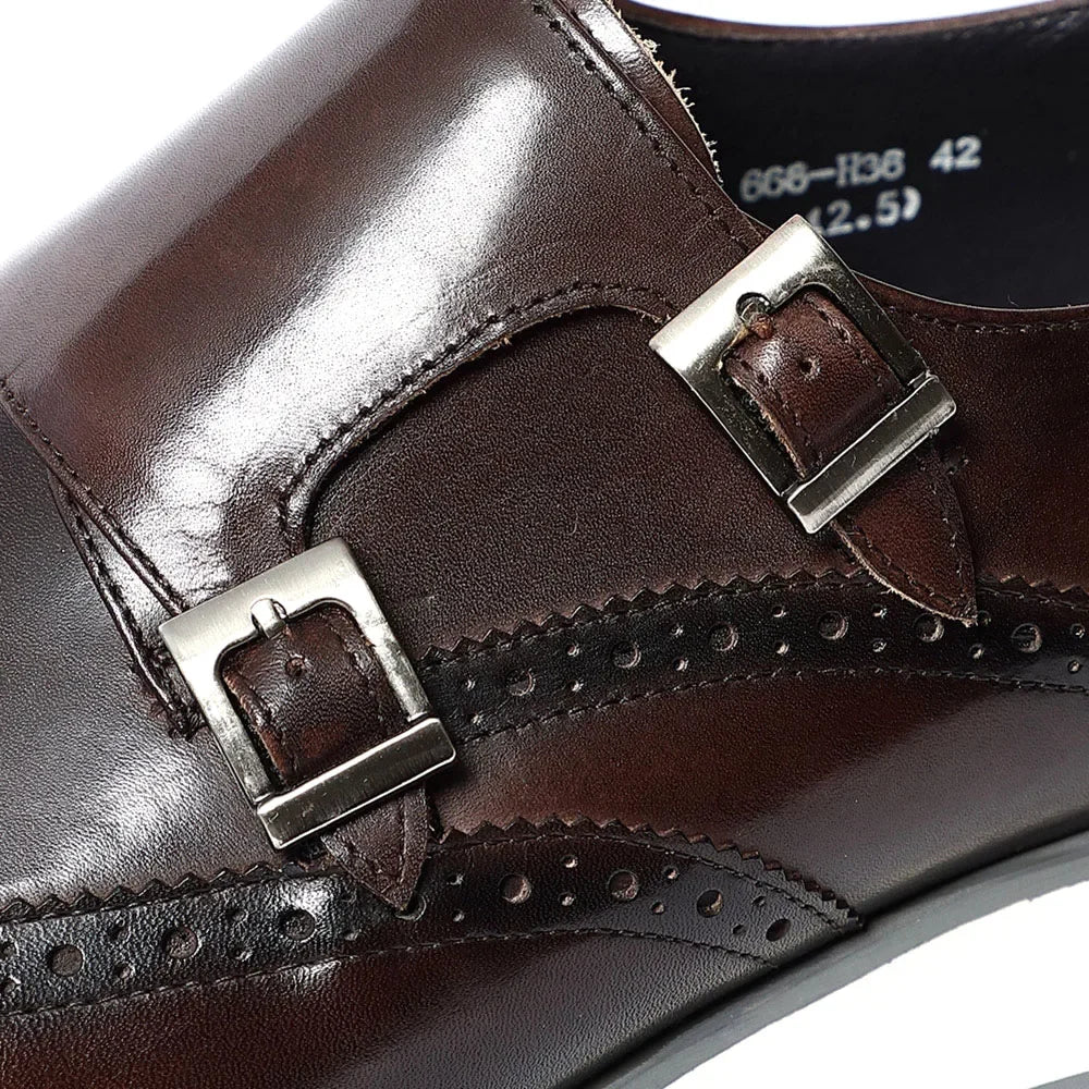 Double Buckle Monk Strap Shoes