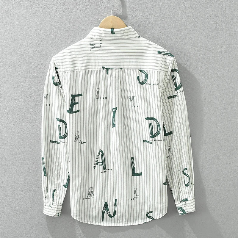 Letter Striped with Pocket Shirt