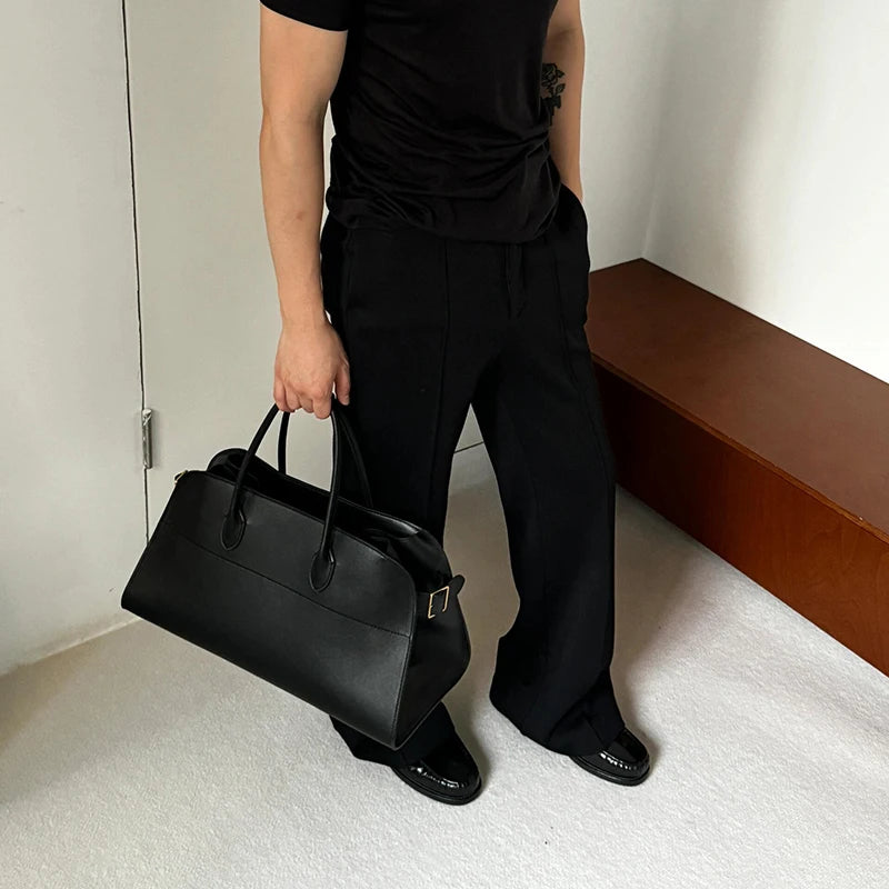 Pleated Design Casual Black Loafers