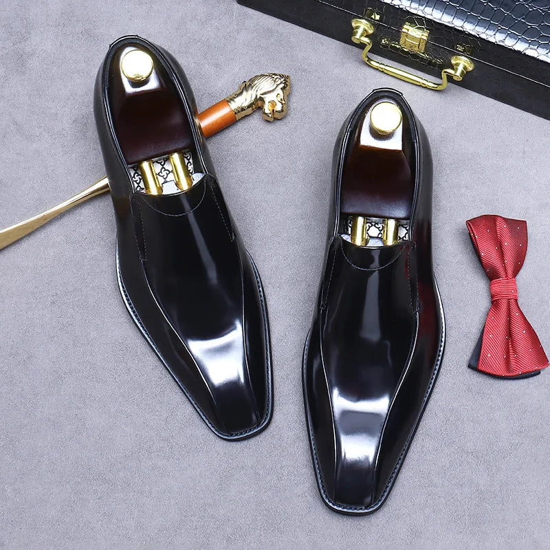 Premium Glossy Leather Slip-On Shoes