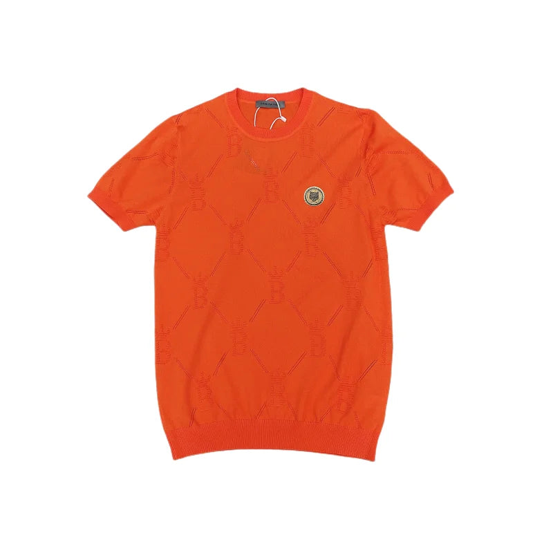 Tiger Patch Solid Letter Jacquard T-Shirt