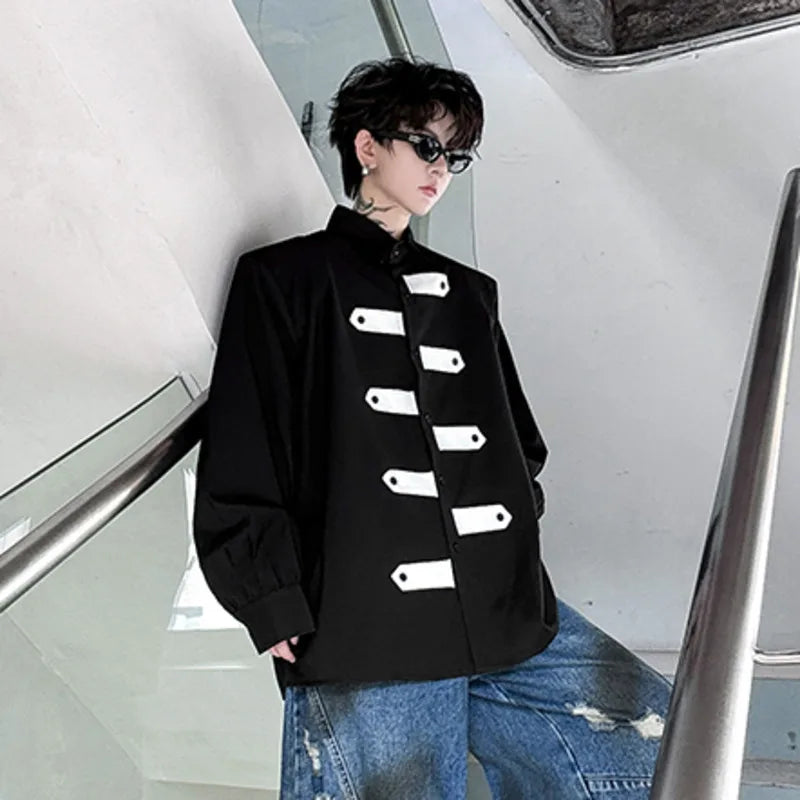 Contrast Color Patchwork Loose Shirt