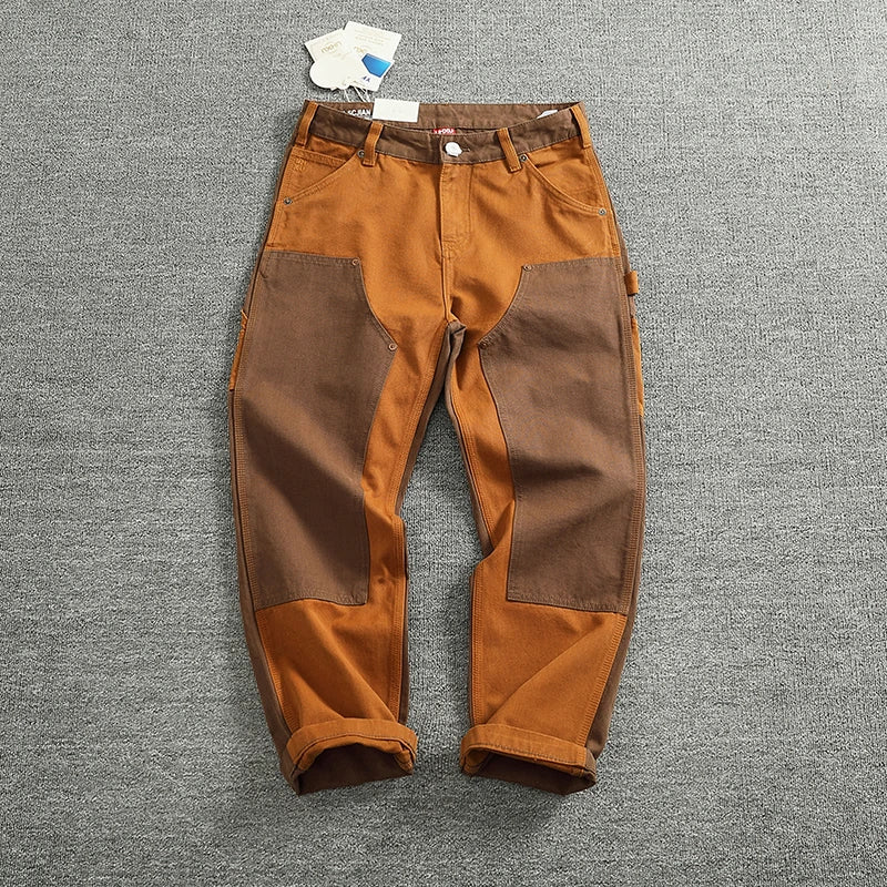 Coffee-Brown Loose Cargo Pants