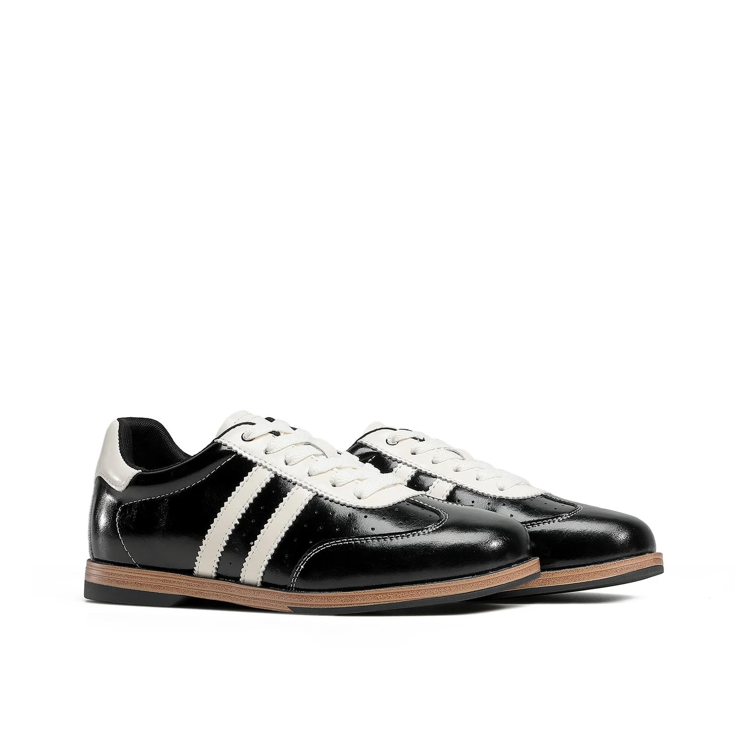 Shiny Leather Low-Top Sneakers