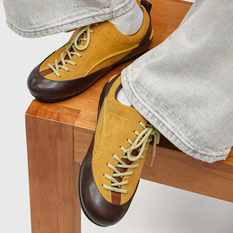 Faux Nubuck Solid Lace-Up Sneakers