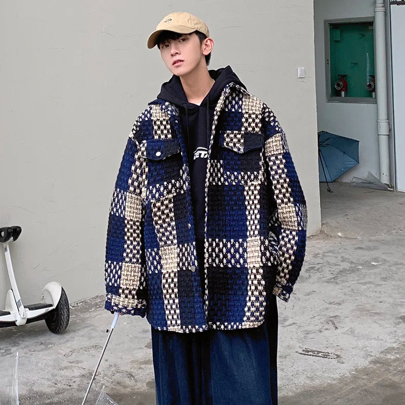 Retro Plaid Pocket Casual Jacket