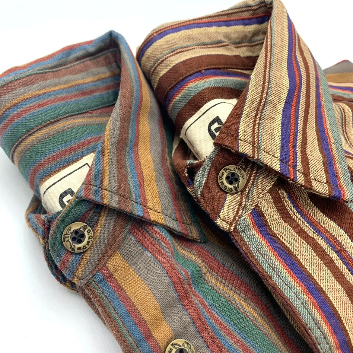 Vintage Striped Long Sleeve Men Shirt