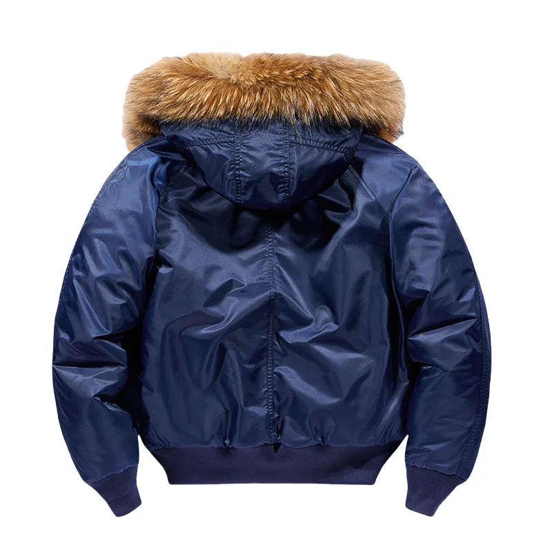 Padded Fur Hooded Bomber Jacket