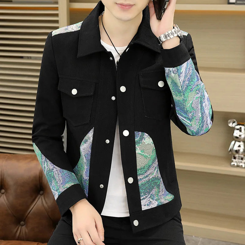 Jacquard Patchwork Polyester Jacket