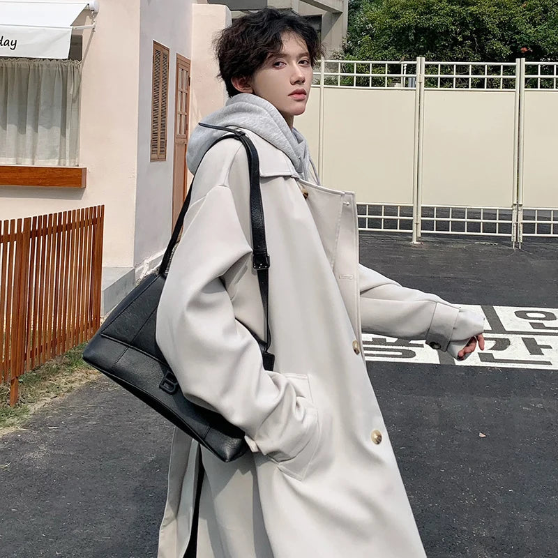 Big Button Solid Laper Loose Coat