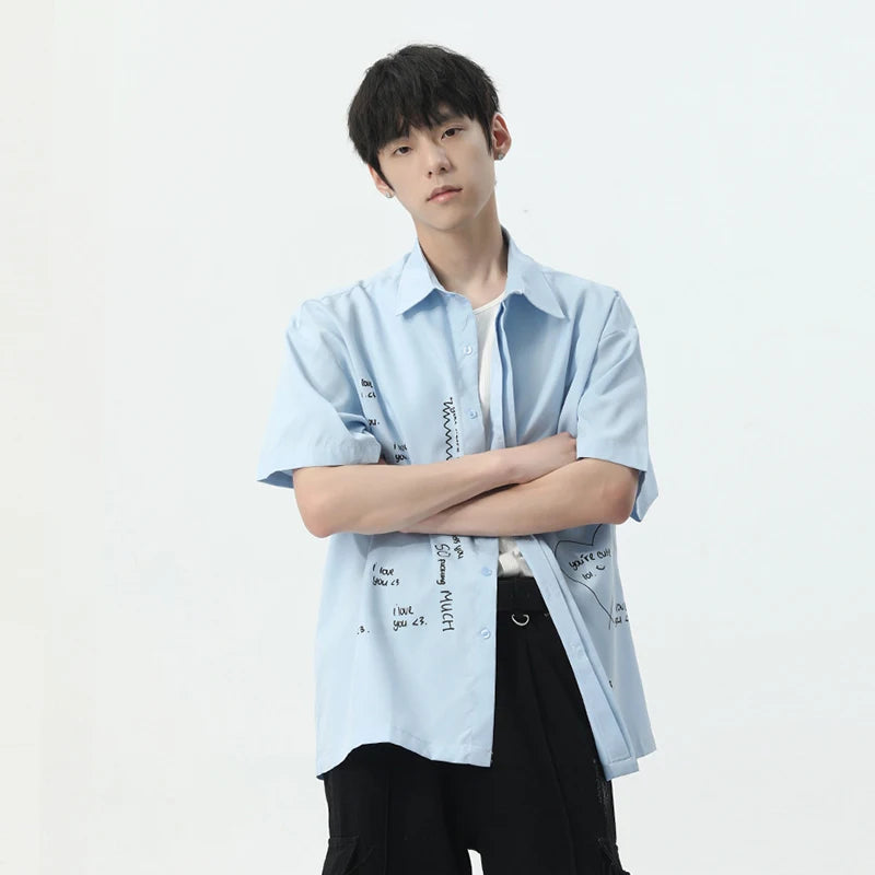 Cute Letter Trend Short Sleeve Shirt