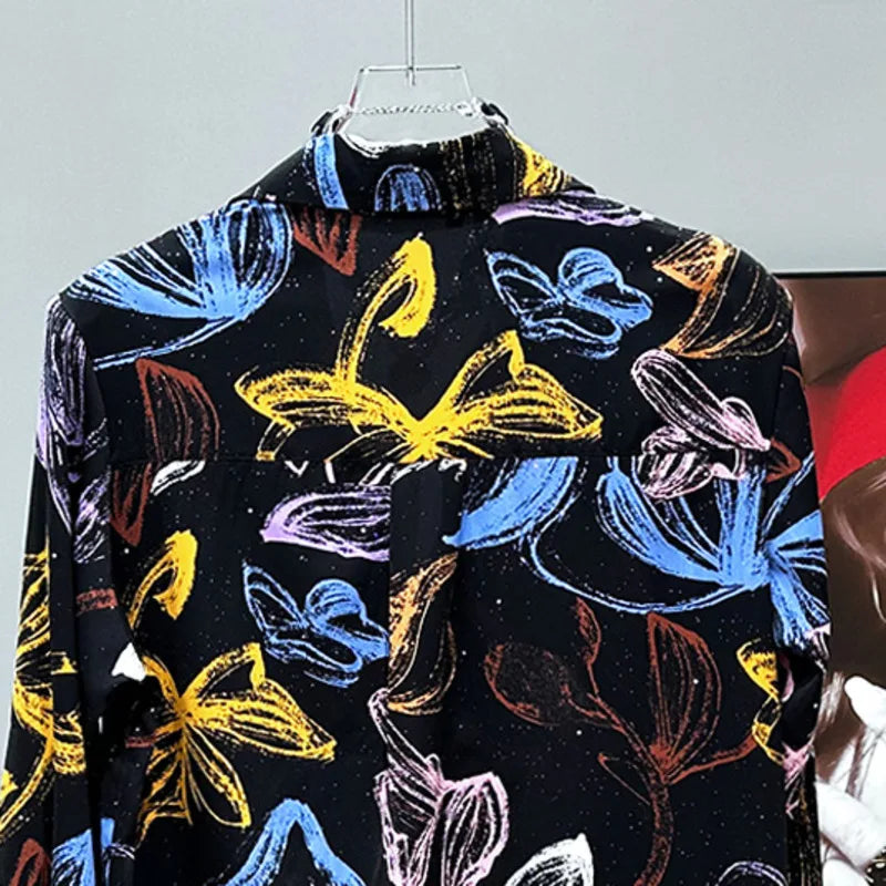 Graffiti Flower Lightweight Summer Shirt